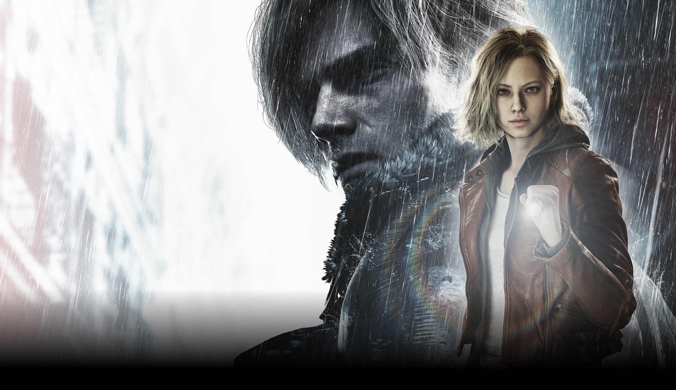 Resident Evil Requiem characters in the rain