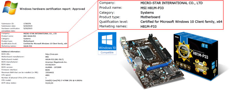 MSI ผู้ผลิตมาเธอร์บอร์ดรายแรกที่ได้รับใบรับรองจาก Windows 10 3 MSI