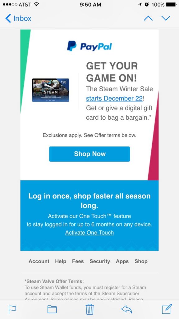 paypal steam sale