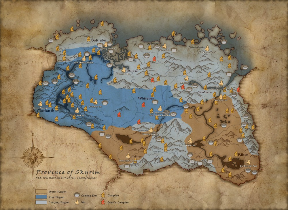 Skyrim อัพเดทใหม่เพิ่มโหมดเอาชีวิตรอด 2 Skyrim Surival Map FINAL 05