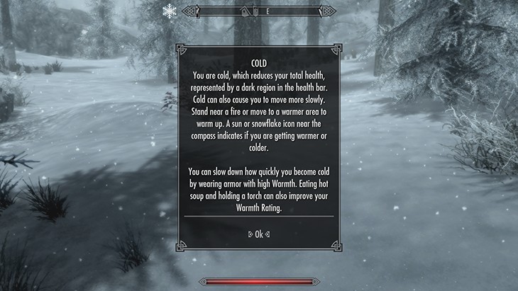 Skyrim อัพเดทใหม่เพิ่มโหมดเอาชีวิตรอด 3 Skyrim Survival Cold