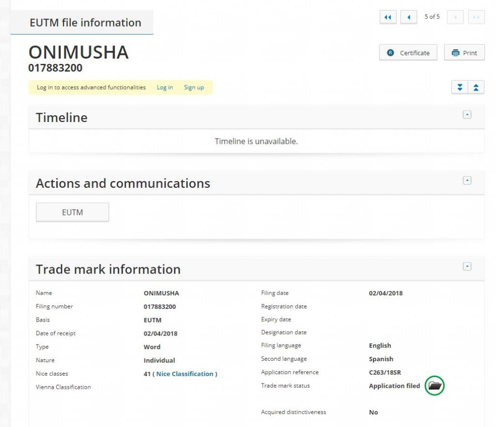 Capcom จดทะเบียนเครื่องหมายการค้า Onimusha ในหลายประเทศ 2 onimusha trademark 2018 euipo