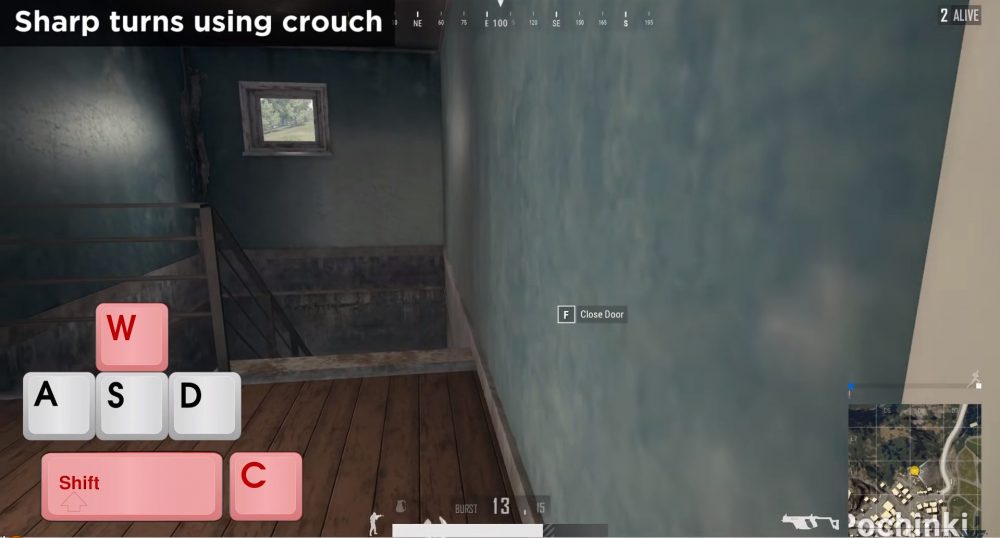 PUBG shape turn
