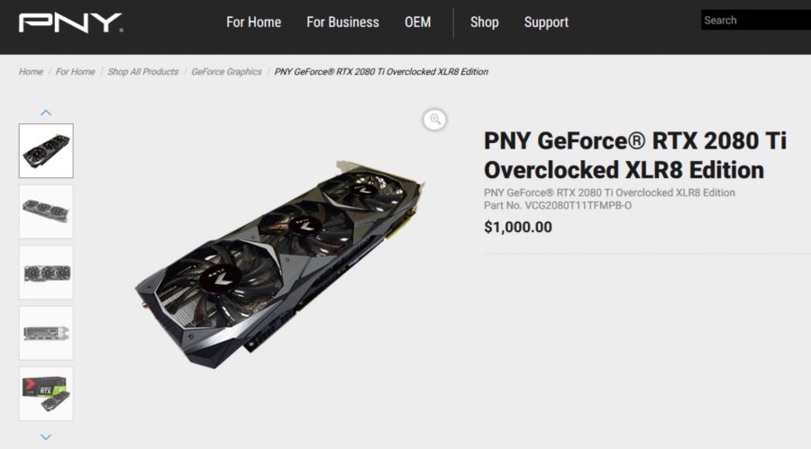 PNY GeForce RTX 2080 Ti XLR8 pricing
