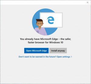 Microsoft กำลังทดสอบระบบแจ้งเตือน “อย่าติดตั้ง Chrome กับ Firefox นะ!”
