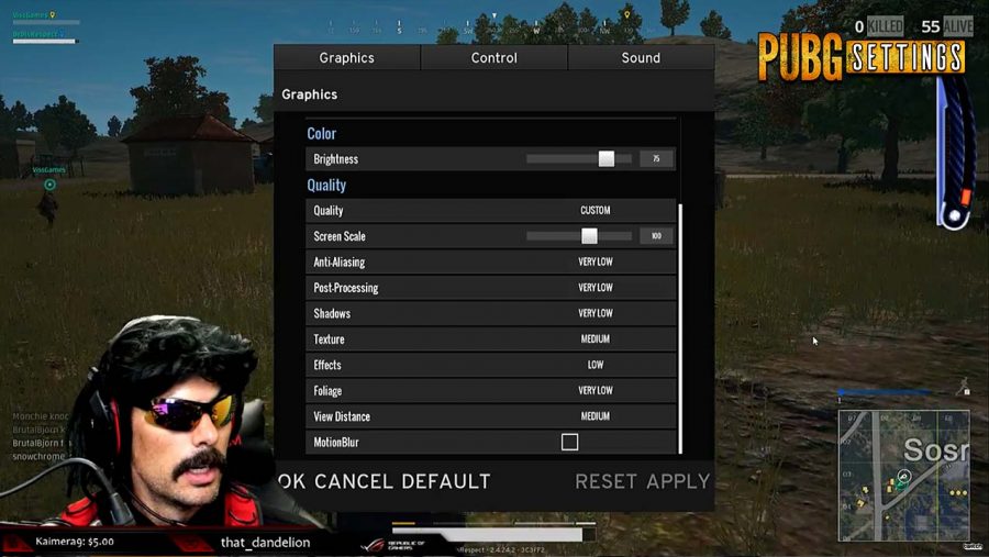 มา Setting ของผู้เล่นชื่อดังประจำเกม PUBG ว่าเขาปรับยังไงถึงยิงแม่น 16 DrDisRespectGraphics