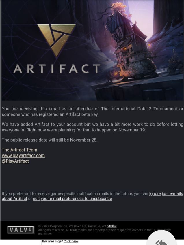 artifact email
