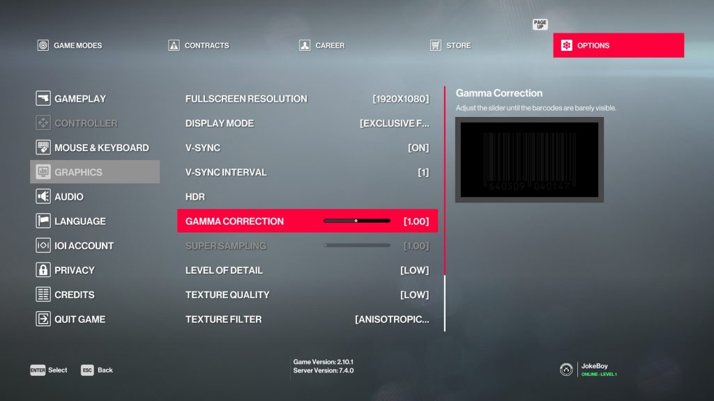 Performance : Hitman 2 2 Hitman 2 Setting