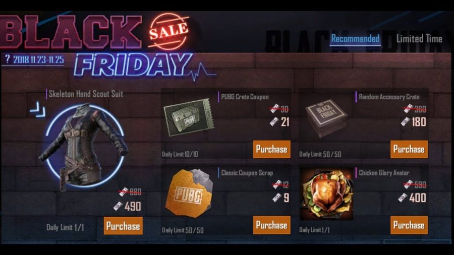 ซื้อไอเทม PUBG Mobile ราคาถูกกับเทศกาล Black Friday 3 pubg232123