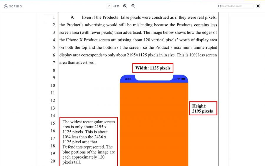 Apple ถูกฟ้องฐานโกหกผู้บริโภคเรื่องขนาดหน้าจอ iPhone X, XS และ XS Max 2 Apples Lawsuit 1