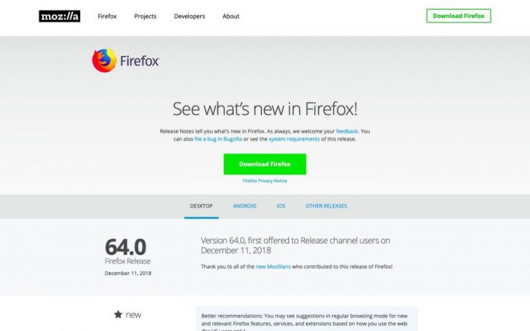 Firefox 64 ปรังปรุงการจัดการ Tab และระบบแนะนำ Extensions อัจฉริยะ 6 Firefox 64 ปรังปรุงการจัดการ Tab และระบบแนะนำ Extensions อัจฉริยะ