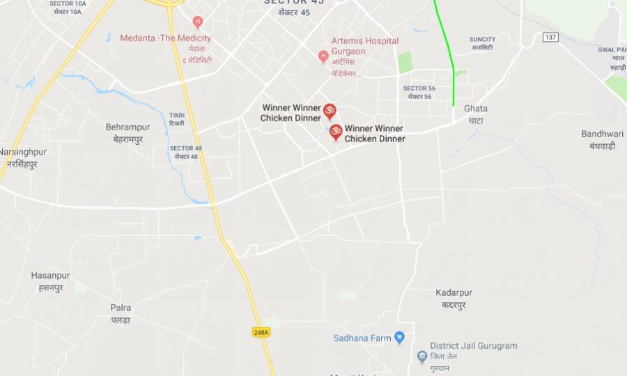 จะเป็นยังไงหากเราลองค้นหาคำว่า "Winner Winner Chicken Dinner" ใน Google Maps 2 pubg5546465