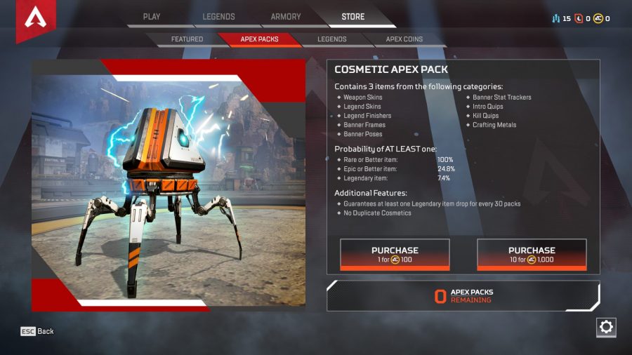 EA เผยอัตราการได้ไอเทมจาก Lootbox ของเกม Apex Legends 4 Apex Screenshot