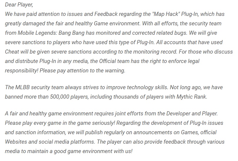 Mobile Legends เเบนผู้ใช้โปรเเกรมโกงเเละ Hack map รวดเดียว "ครึ่งล้าน ID" 4 MOL