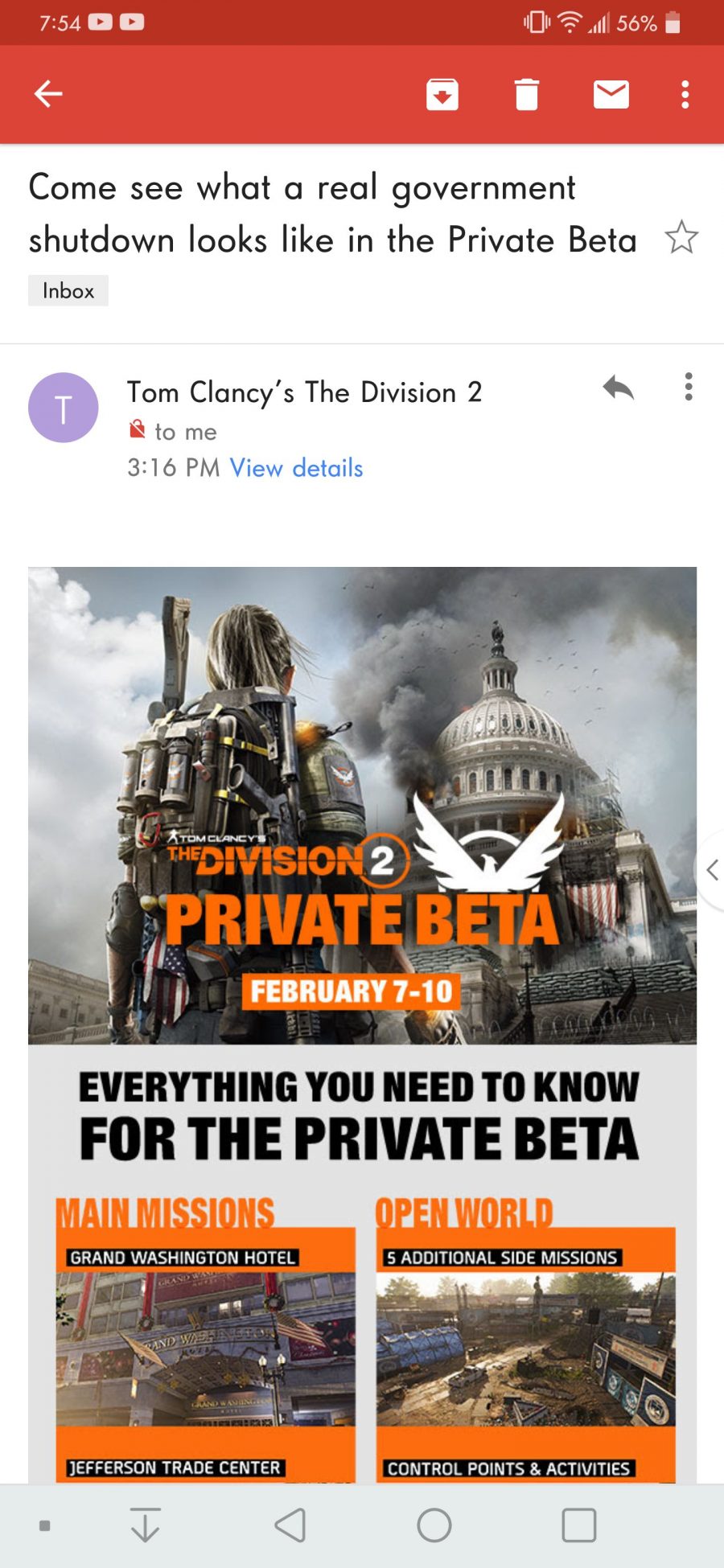 Ubisoft โดนดราม่าเหตุใช้คำชวนเล่น The Division 2 สื่อถึง "Government Shutdown" 2 the division