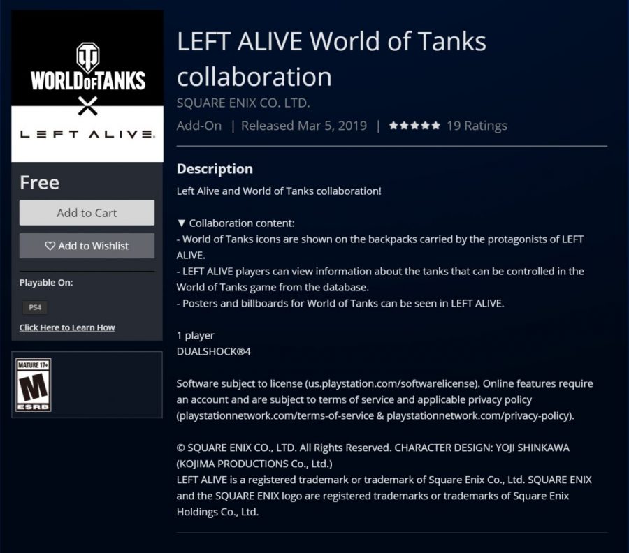 LEFT ALIVE ปล่อย DLC ฟรีเป็นโฆษณาจากเกม World of Tank 2 left alive world of tanks