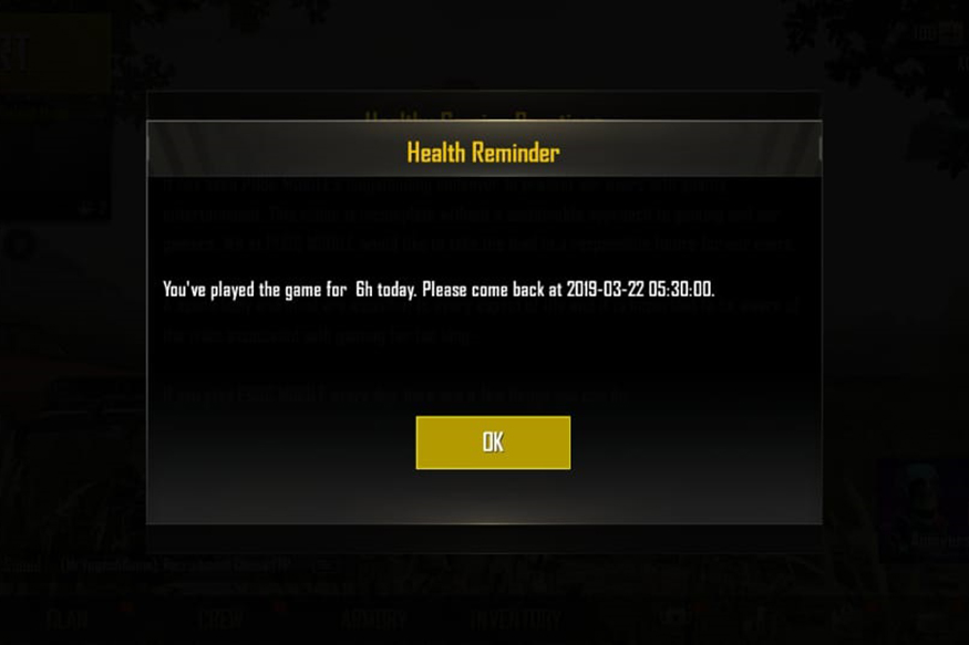 pubg timelimit notic