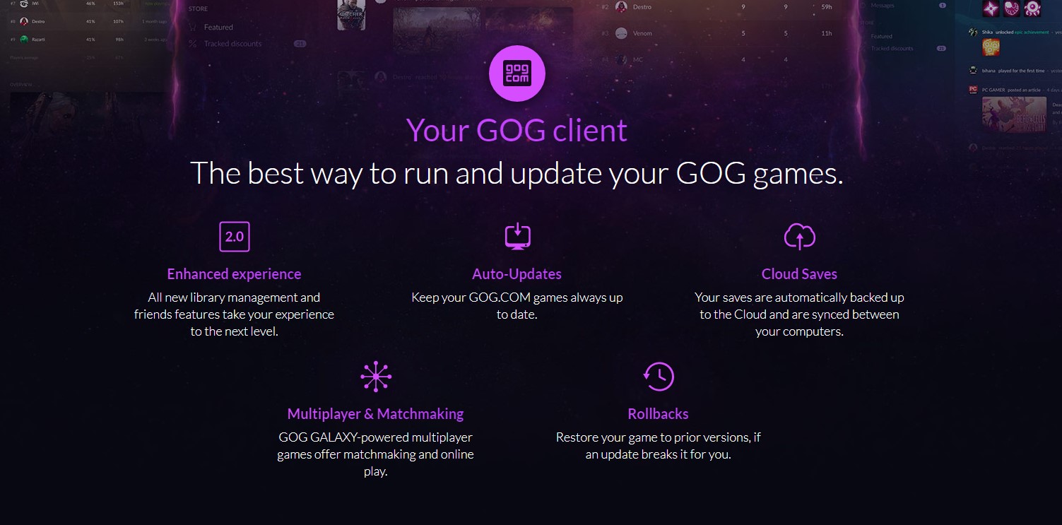 GOG Galaxy เตรียมอัปเดตเวอร์ชัน 2.0 พร้อมประกาศกร้าว "ไม่ส่งข้อมูลให้ใครทั้งนั้น" 3 gog 2.0