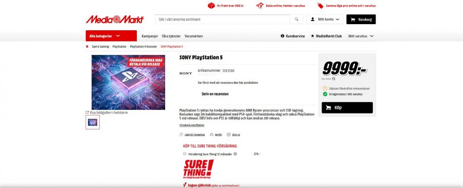 playstation 5 pre order