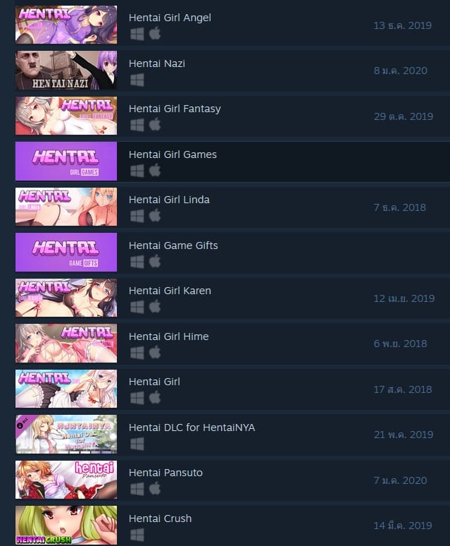 เจ้าสำนักเกมชี้ มีเกมใน Steam ถึง 263 เกมที่มีชื่อ "Hentai" นำหน้า 3 Hentai