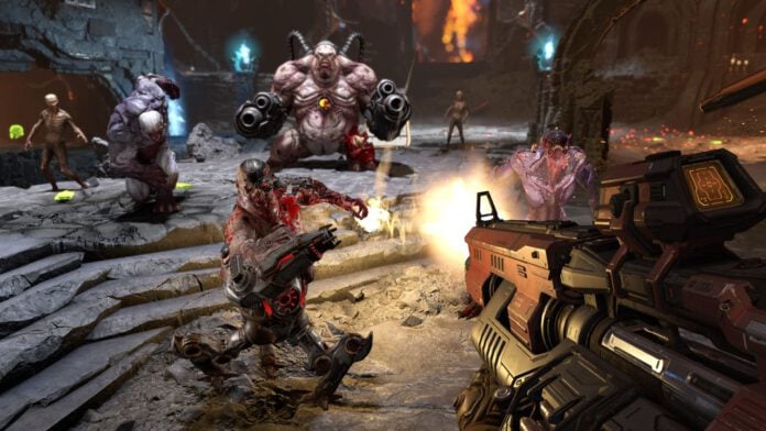 DOOM Eternal มาแรง กับยอดผู้เล่นในช่วงพีคเกิน 100,000 คนบน Steam ตั้งแต่วันแรก 3 doom eternal double 696x392 1
