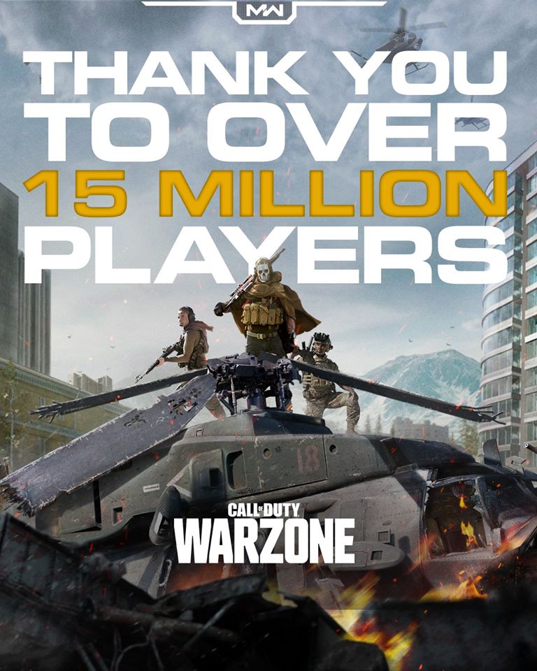 cod warzone 15 million
