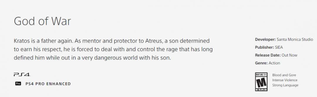 god of war psn us