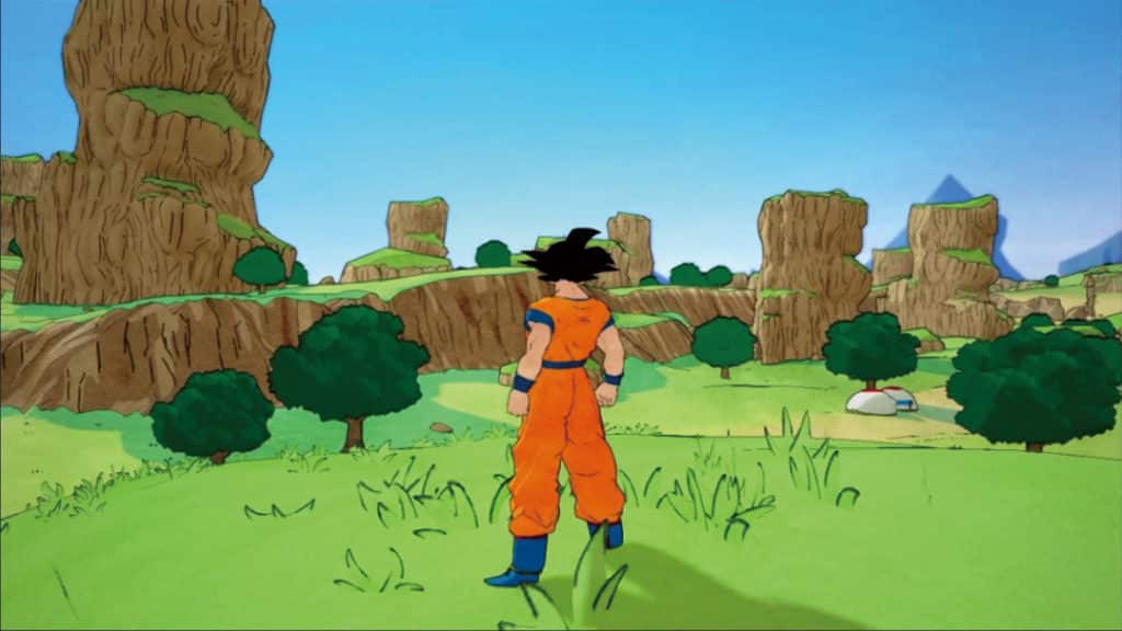 เผยภาพ Dragon Ball Z : Kakarot ในช่วงต้นของการพัฒนาที่มีกราฟิกแบบลายเส้นหนังสือการ์ตูน 1 Dragon Ball Z Goku 2