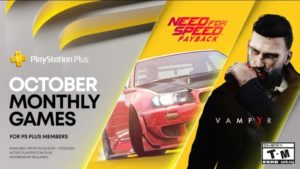 เกมฟรีจาก PlayStation+ เดือนตุลาคม เตรียมแจก Vampyr กับ Need For Speed Payback