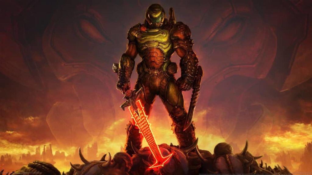 9 เกมที่มาพร้อมกับโหมดความยากสุดโหด ตายแล้วเซฟบิน! 10 doom eternal 4K art 2060x1159 1