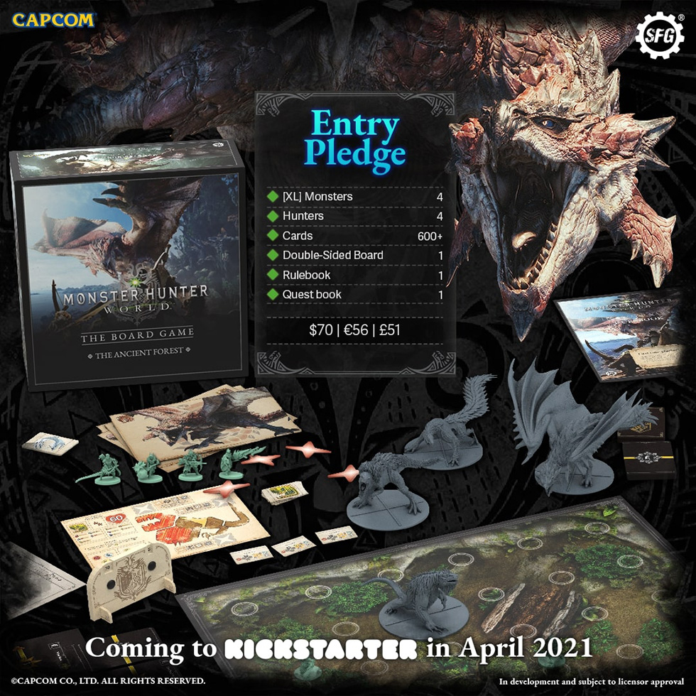 Steamforged เผยโฉมบอร์ดเกม Monster Hunter World เตรียมเปิดให้ระดมทุนใน Kickstarter เดือนเมษายนนี้ 2 monster hunter world boardgame 3