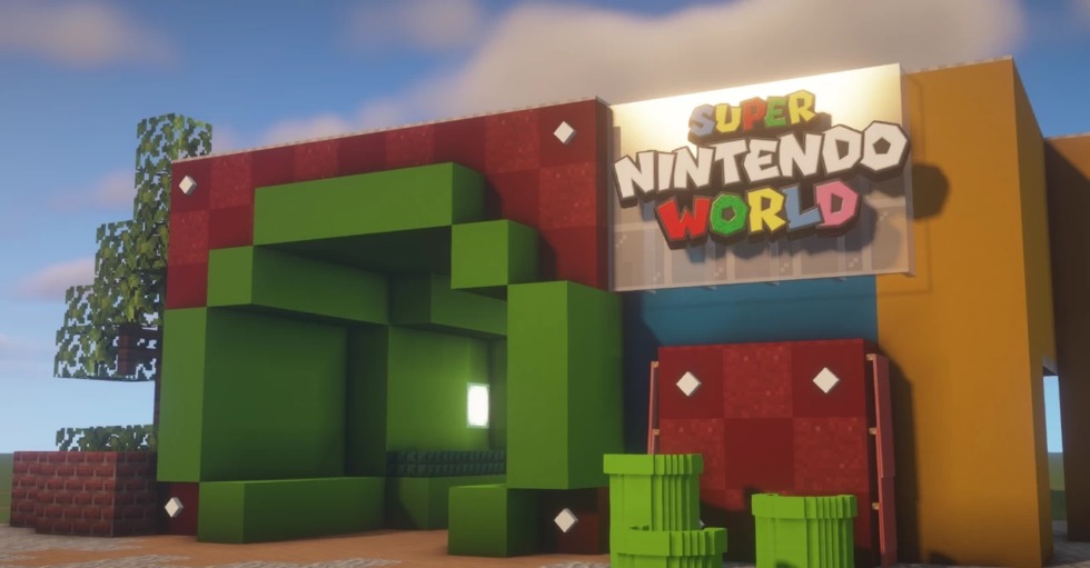 ผู้เล่น Minecraft จำลองสวนสนุก Super Nintendo World ขึ้นมาในเกม ในระหว่างที่รอของจริงเปิด 1 super nintendo world minecraft