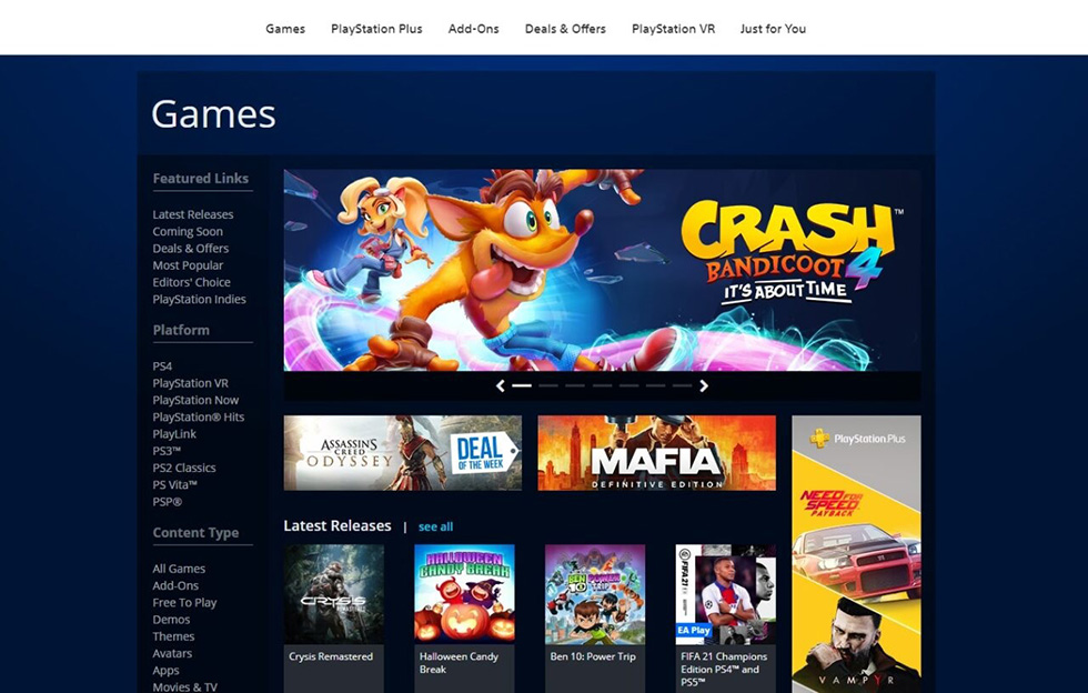 old playstation store
