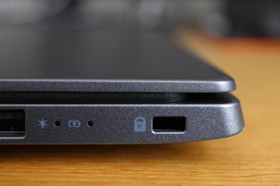 Kensington lock slot on an Acer Swift 3 laptop