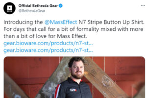 ลืมสลับแอค ! พบร้านค้า Bethesda โพสต์ประกาศขายเสื้อของ Mass Effect บนทวิตเตอร์