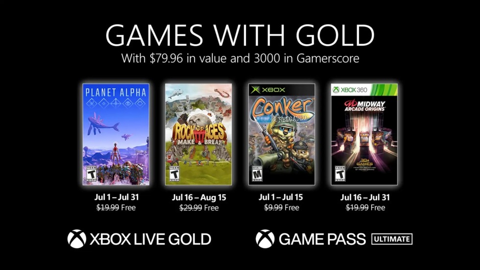 เผยรายชื่อ 4 เกมที่แจกฟรีสำหรับสมาชิก Xbox Live Gold และ Xbox Game Pass Ultimate ในเดือน ก.ค.