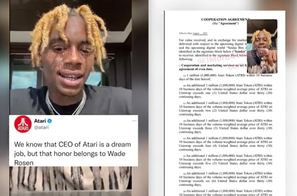 ยังไม่จบ ! Soulja Boy จวก Atari ยับ หลังบอกว่าเขาไม่ได้เป็น CEO ของบริษัท พร้อมโชว์เอกสารซื้อขาย Atari Token ให้ดู 1 soulja boy atari 1