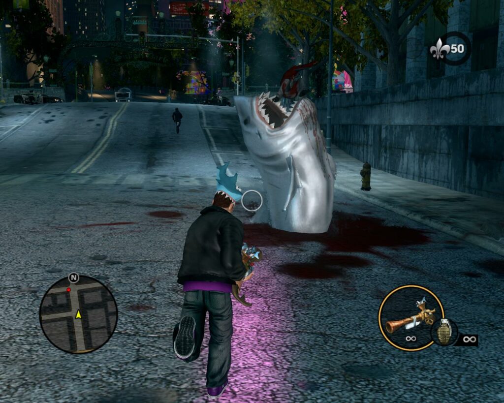 รวมอาวุธสุดบ้าบอของ Saints Row ที่ช่วยให้การเล่นสนุกสนานขึ้น 8 Shark O Matic