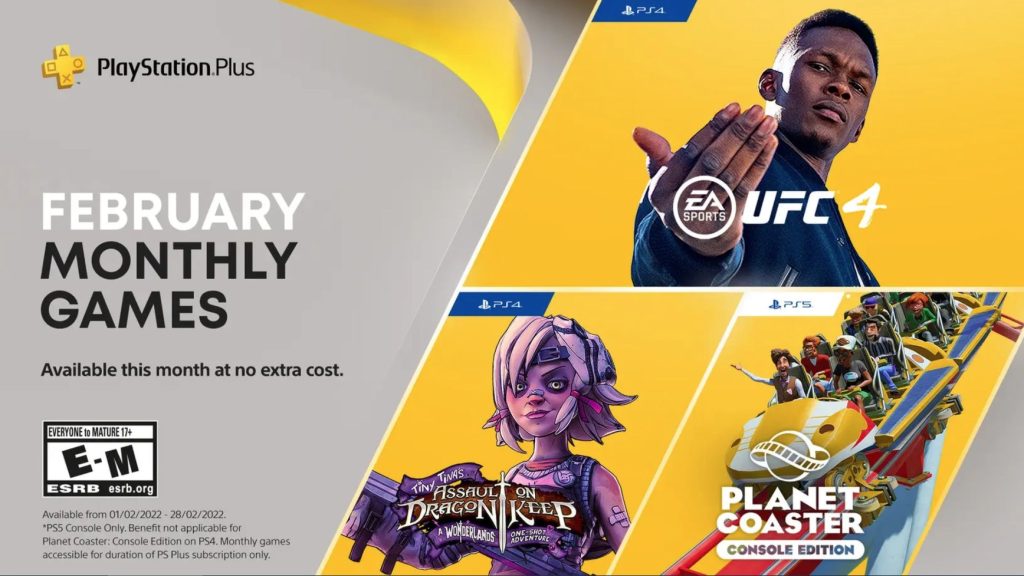 Sony เตรียมแจกเกม UFC 4, Tiny Tina’s Assault on Dragon Keep และ Planet Coaster สำหรับสมาชิก PS Plus ที่ 1 ก.พ. 1 Ps Plus