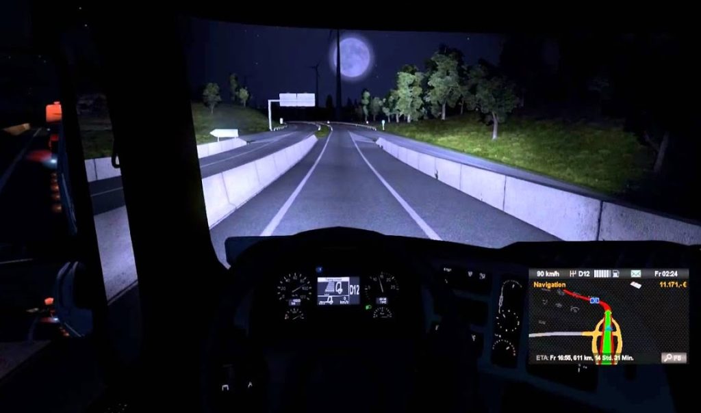ทำไมเวลากลางคืนบางเกม จึงสว่างกว่าในโลกความเป็นจริง 4 Euro Truck Simulator 2