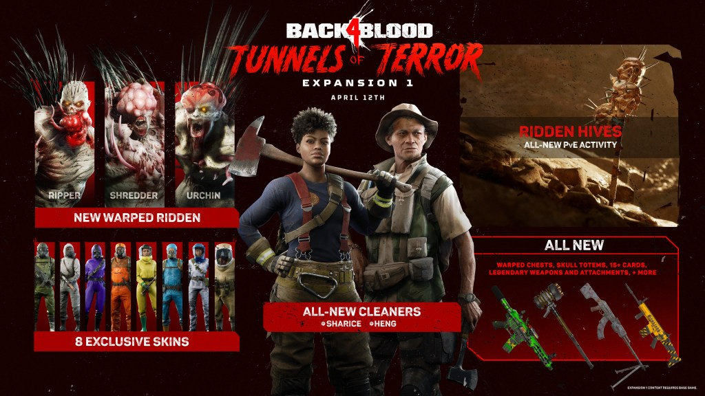 Back 4 Blood ทำยอดผู้เล่นทะลุ 10 ล้านคนแล้ว พร้อมเปิดตัวภาคเสริม "Tunnels of Terror" 1 Back4blood Expansion
