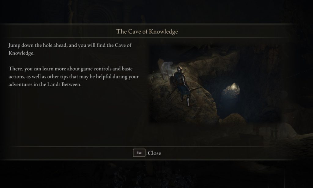 Elden Ring อัปเดตใหม่ ตัวเกมจะบอกว่าหลุมด้านล่างในช่วงต้นเกม คือฉาก Tutorial สอนวิธีเล่นเกมเบื้องต้น 2 Elden Ring