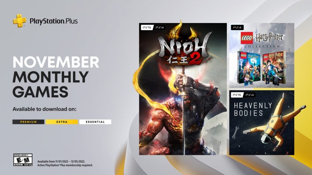 Nioh 2, Lego Harry Potter Collection และ Heavenly Bodies แจกฟรีให้สมาชิก PS Plus ในเดือนพฤศจิกายน 1 Ps Plus November 2022