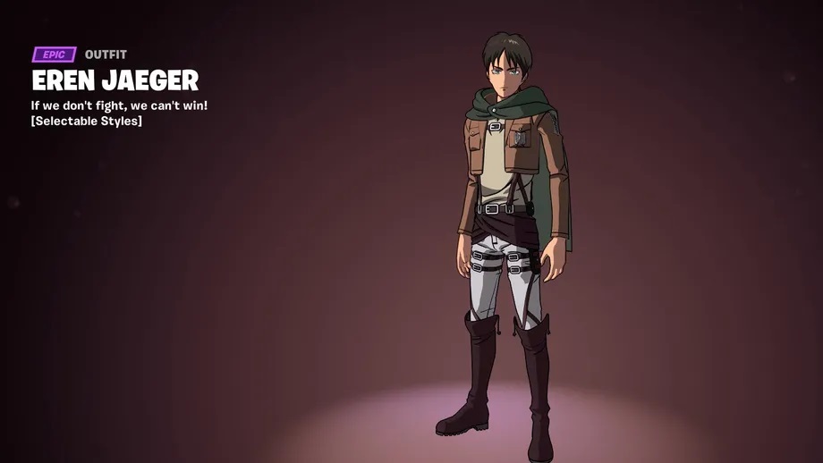 Fortnite เตรียมอัปเดตเพิ่มสกิน Mikasa และ Levi จาก Attack on Titan เข้ามาในเกม 11 เม.ย. นี้ 2 Eren Jeager fortnite