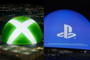 PlayStation และ Xbox ทุ่มทุนเช่าตึก The Sphere ฉายโฆษณาไซส์ยักษ์ ห่างกันเพียงแค่ 1 วัน