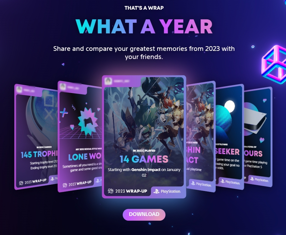 Sony นำ PlayStation Wrap-Up กลับมาอีกครั้ง ให้ผู้เล่นดูสรุปว่าได้เล่นเกมอะไรบ้างในปี 2023 2 PlayStation