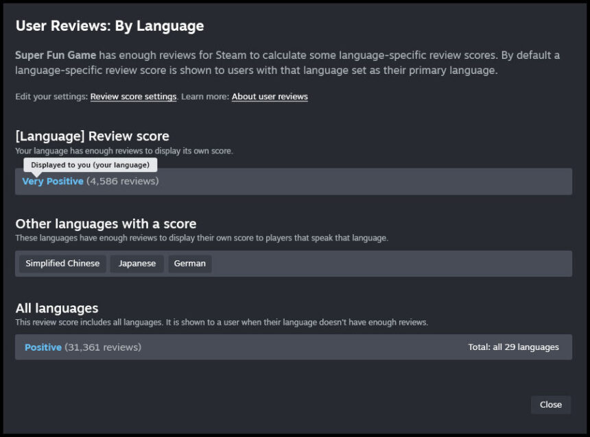 Steam update review