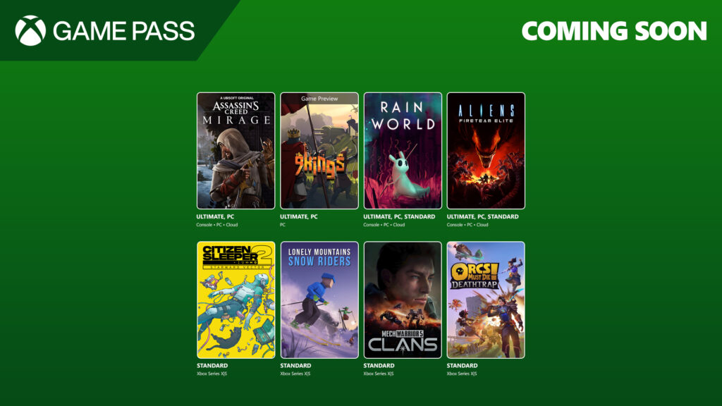Assassin’s Creed Mirage, 9 Kings, Rain World และอื่น ๆ เตรียมทยอยลง Game Pass ในช่วงครึ่งแรก ส.ค. 2025 1 XBOX GamePass Announcement 16x9 8.5.2025 EN US 3cfb9b275f4be4bd88ba