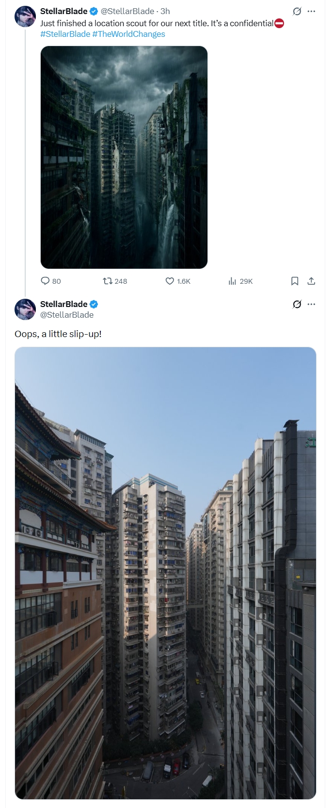 ทีมสร้าง Stellar Blade แอบแง้ม เสร็จสิ้นงานสำรวจสถานที่แล้ว พร้อมโพสต์รูปในเกมและสถานที่จริง ที่มาจากเมืองฉงชิ่ง ประเทศจีน 2 X5wfcvurh3rcnhyh