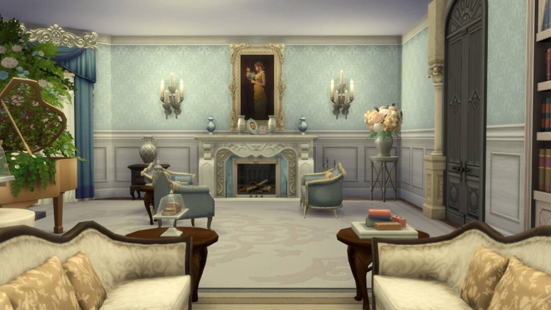 แฟนเกม The Sims 4 สร้างผลงาน บ้านจากซีรีส์ Bridgerton พร้อมใส่ฉากสำคัญเข้ามาอีกเพียบ 4 The Sims 4 Bridgerton House 01